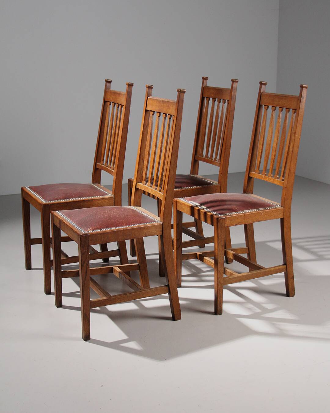 4 Art Deco Oak chairs