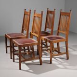 4 Art Deco Oak chairs