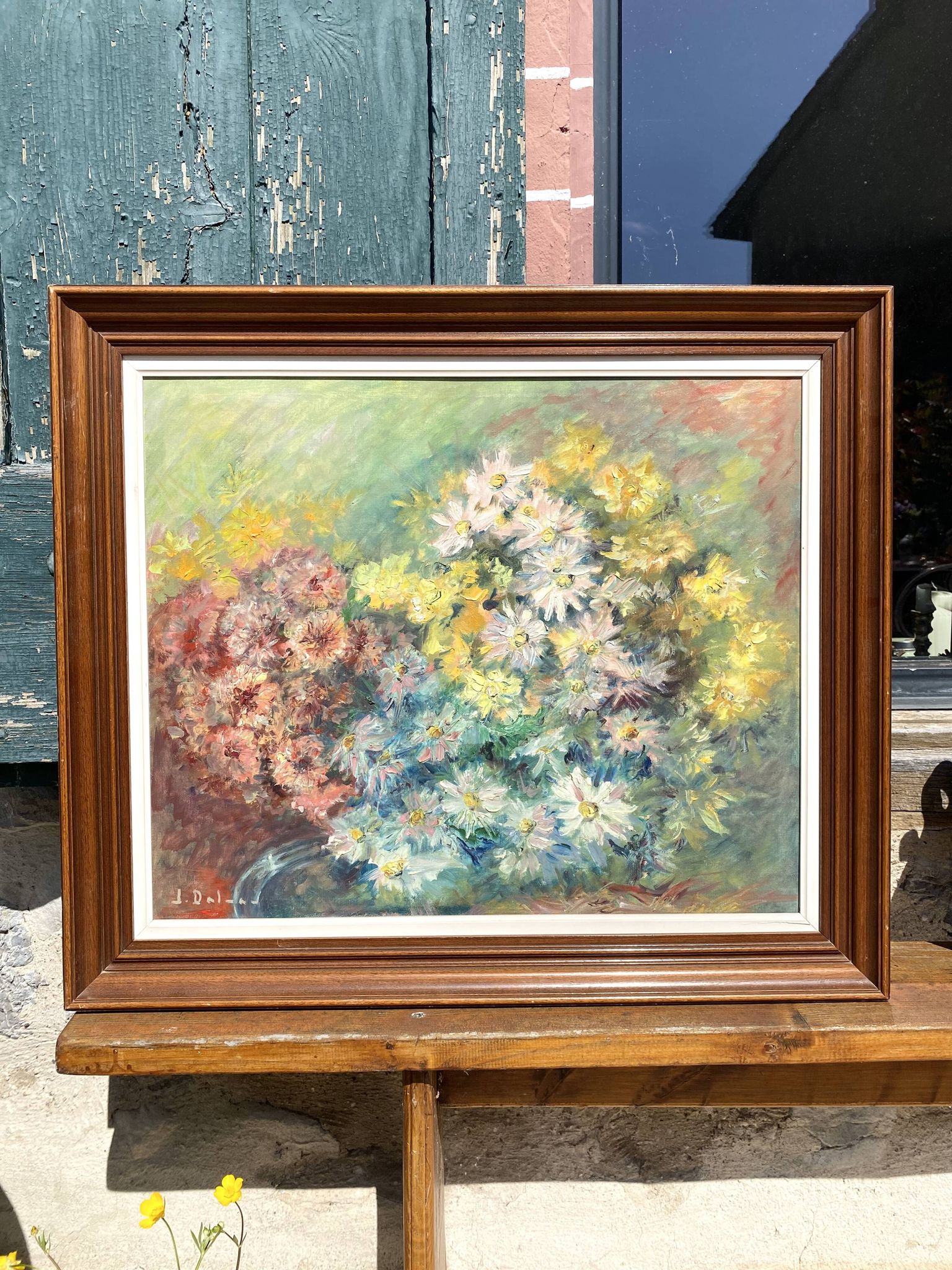 Huile sur toile - Bouquet impressionniste - 1950 il