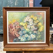 Huile sur toile - Bouquet impressionniste - 1950 il