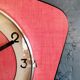 Vintage formica clock silent wall clock "Bayard red"