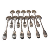 11 silver-plated dessert spoons, OD style, Louis XVI style