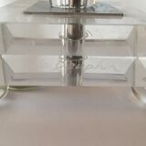 Lampe de bureau en cristal et acier inoxydable