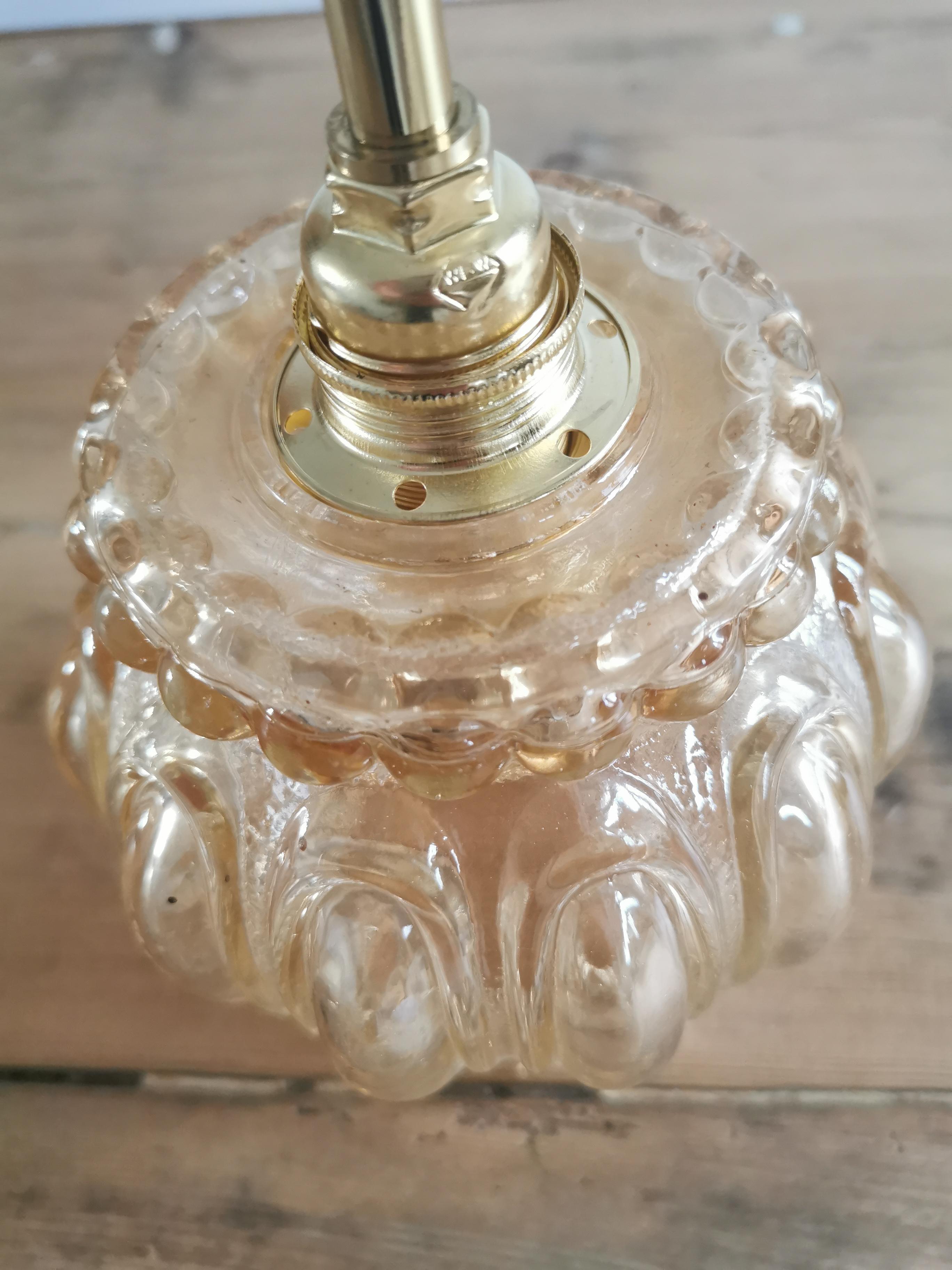 Vintage globe wall lamp in molded glass
