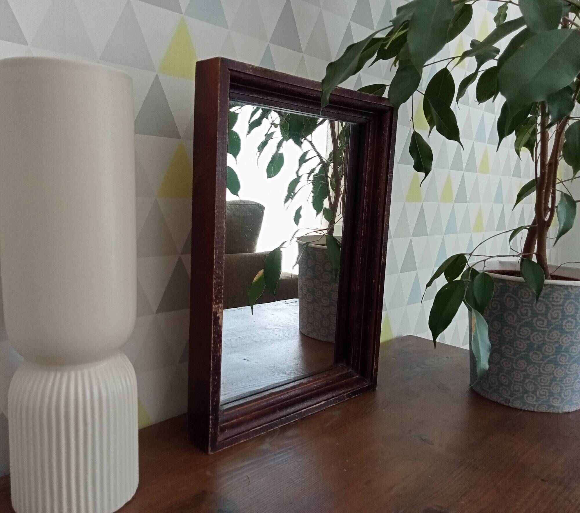 Vintage wooden mirror from the 50s/60s 39*29 cm