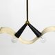 Mid Century brass ceiling lamp with a curved perforated sheet lampshade