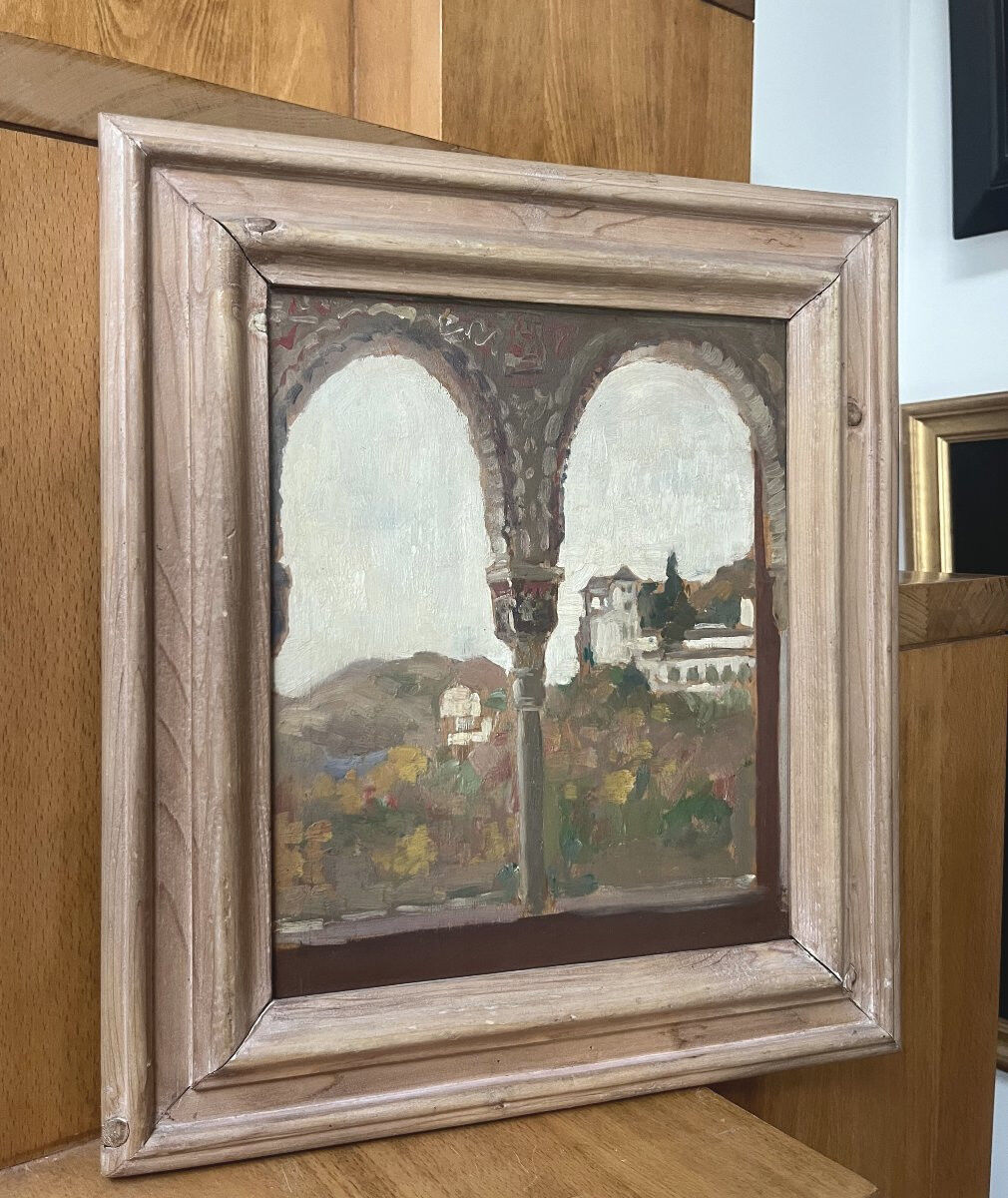 James Kerr-Lawson (1864-1939) View of the Alhambra, Granada, oil on panel