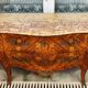 Commode en marqueterie deux tiroirs de style Louis XV