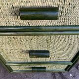Large green rattan desk