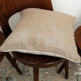 Coussin en lin "pied de poule" 40x40 cm
