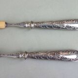 Sterling silver and ivorine salad servers