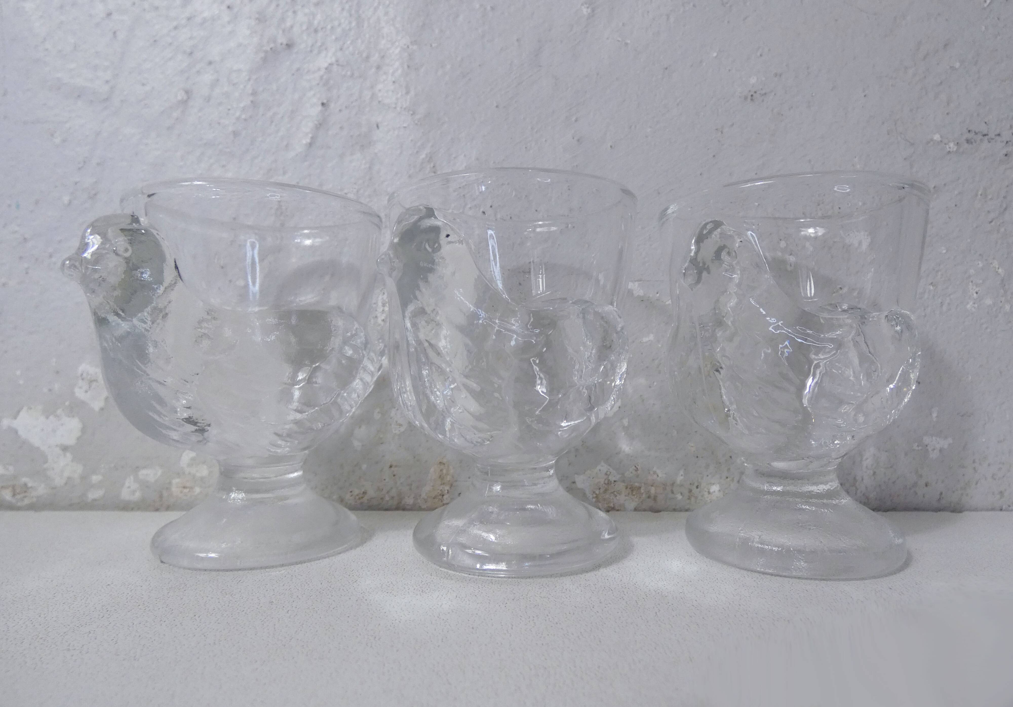 transparent chicken egg cups