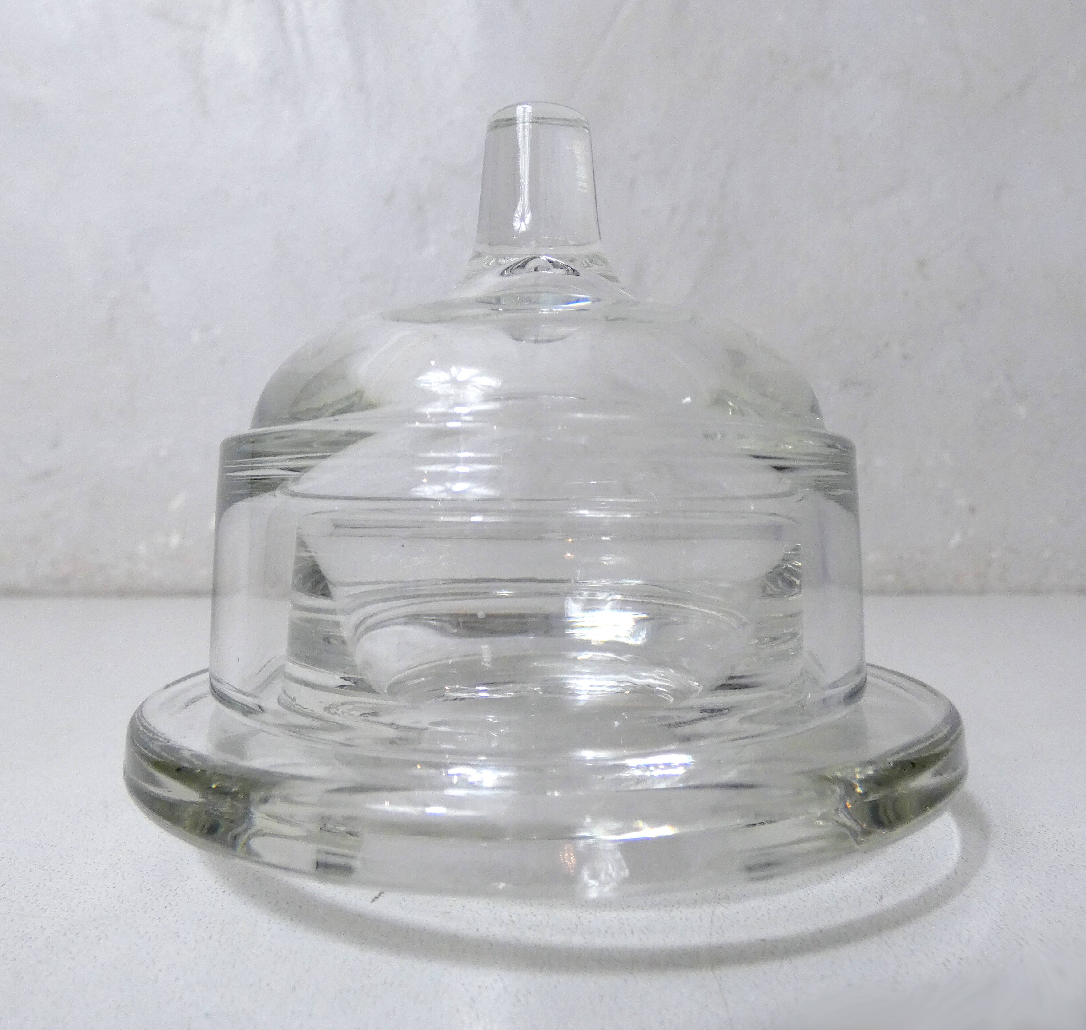 Individual glass butter dish
