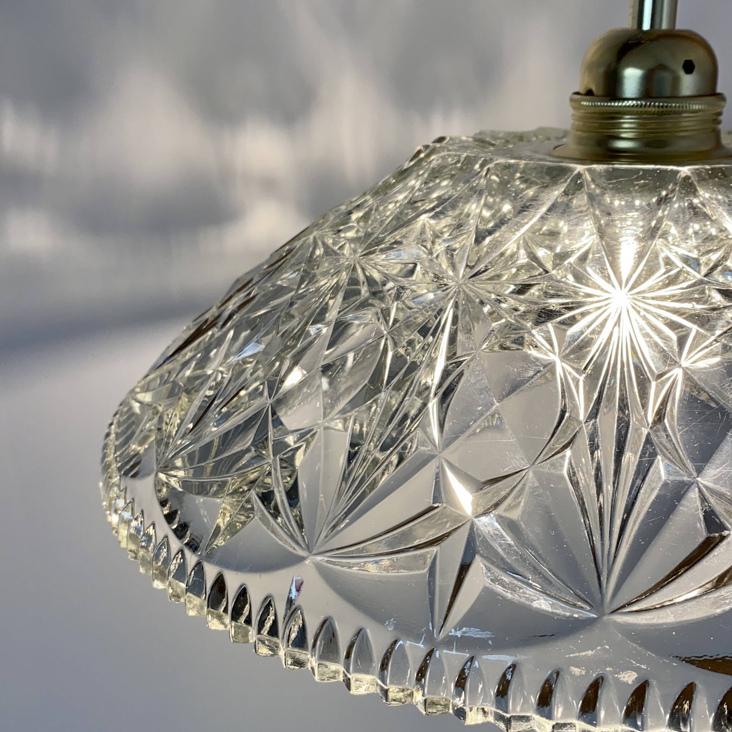 Vintage glass lampshade pendant light - tableware collection -