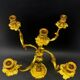 Very large five-light candelabra, in the Louis XV rocaille style, made of gilt bronze.
