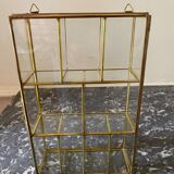 Glass and brass wall display case