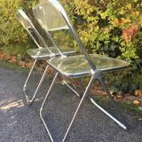 Pair of chairs Plia by Giancarlo Piretti edited by Anonima Castelli 1970