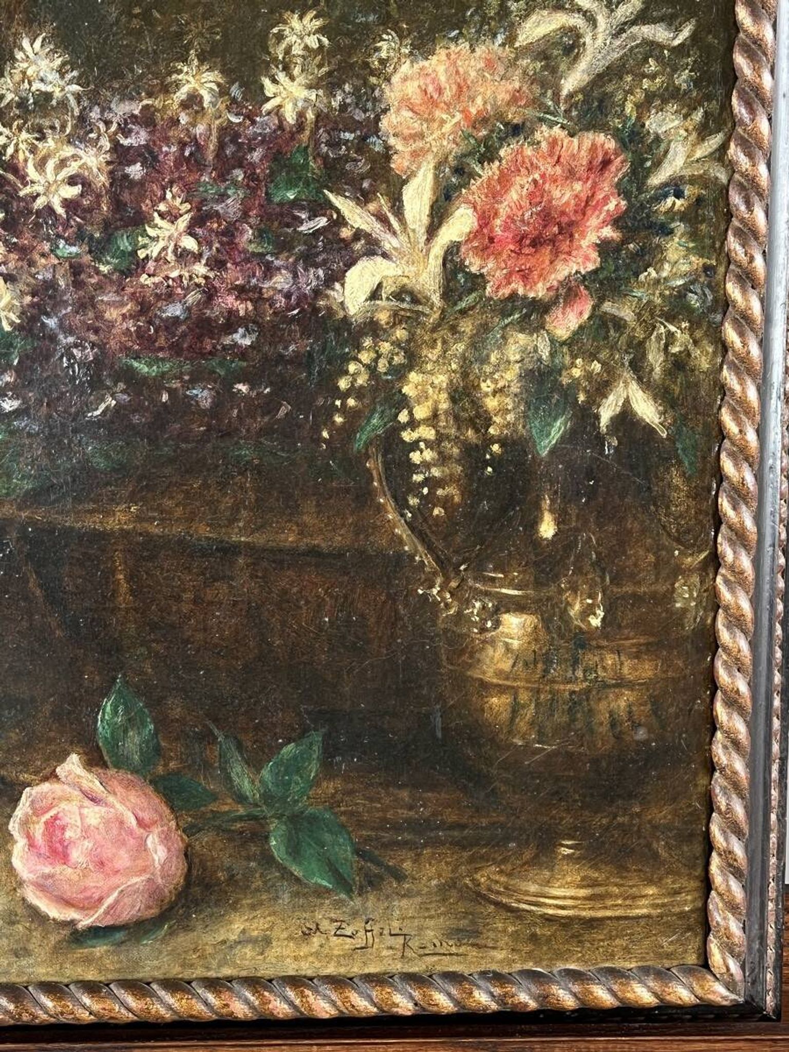 Paintings, Pair of still lifes with flowers by Angelo Zoffoli (1860–1910)
