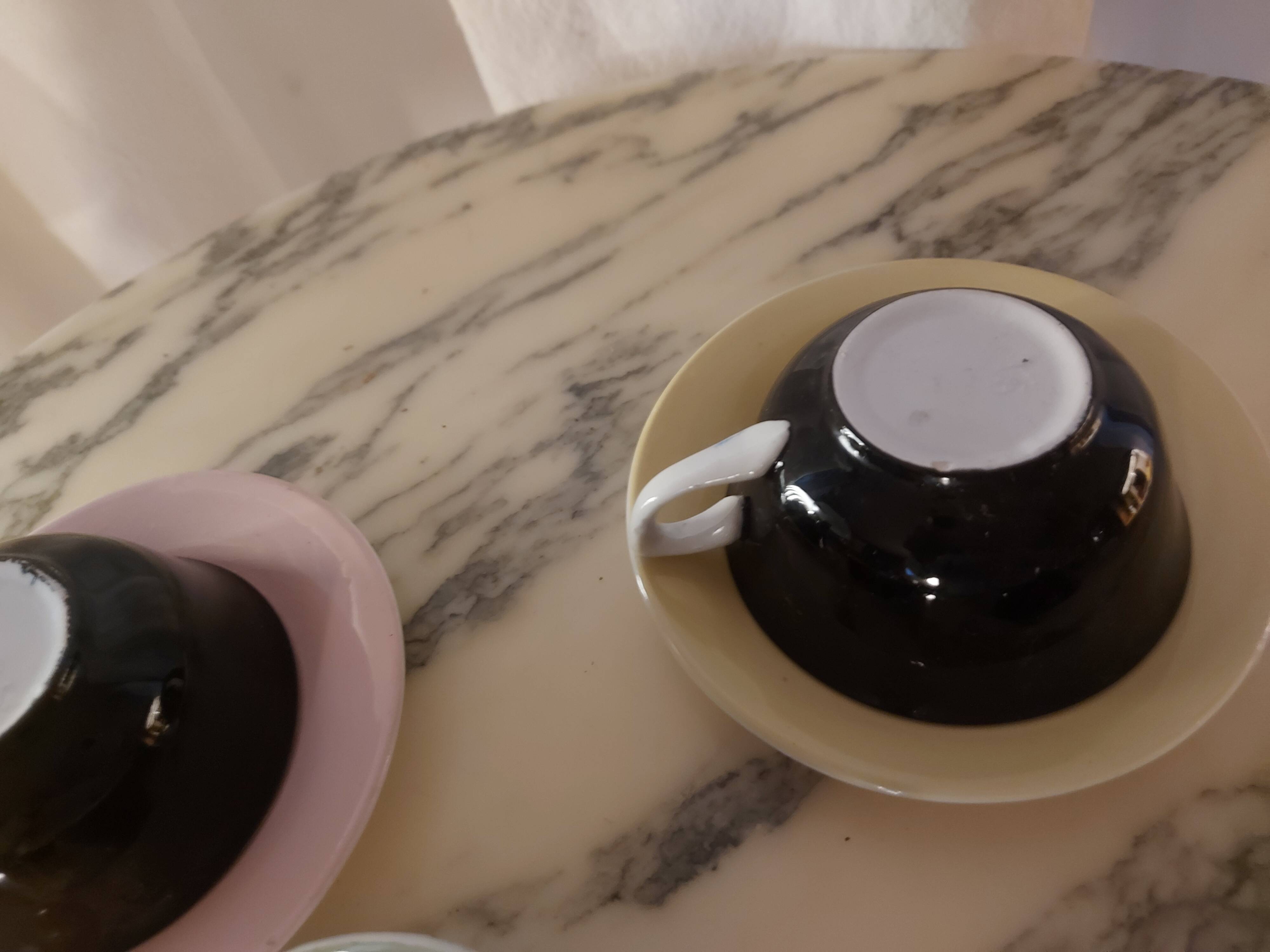 6 cups and under cups in vintage ceramic 60'S