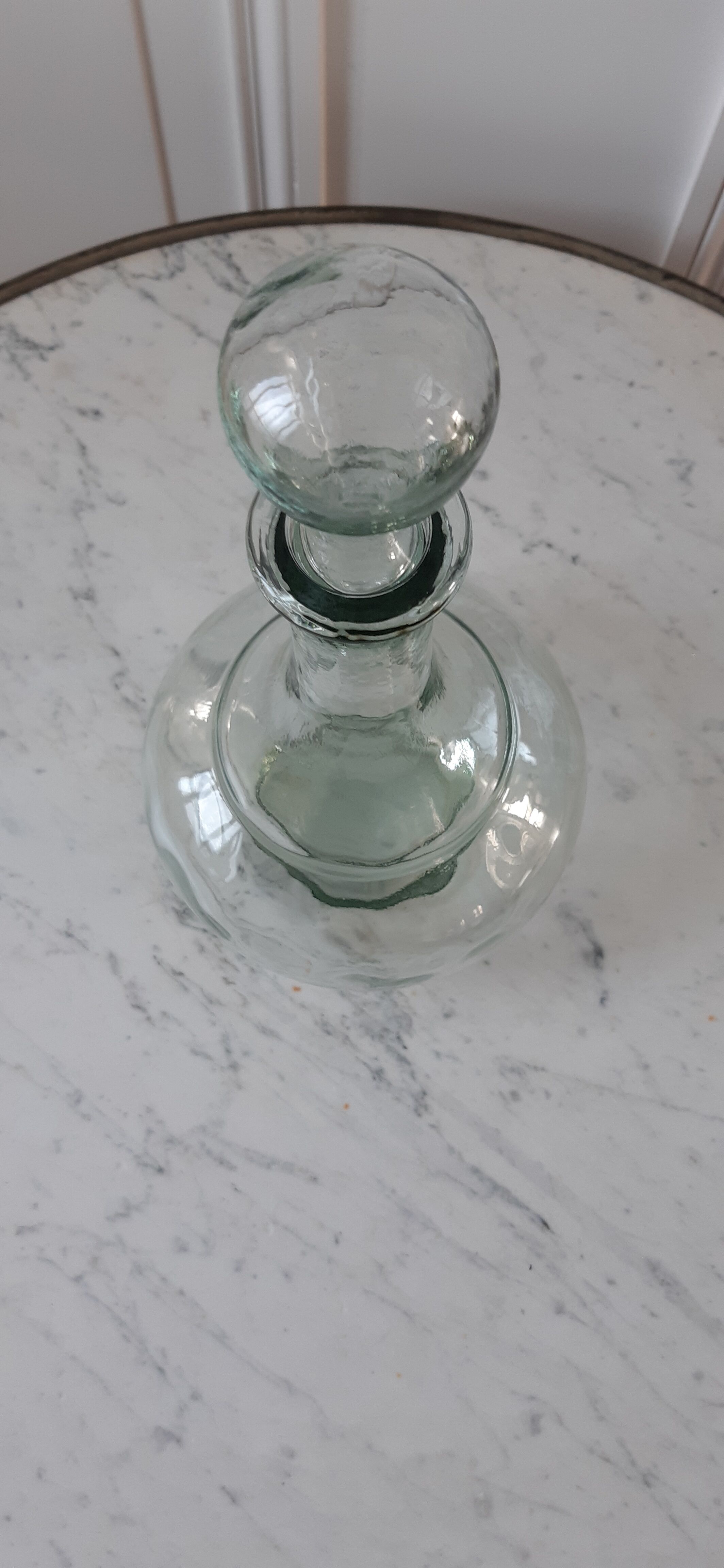 Carafe ancienne en verre soufflé début XXème