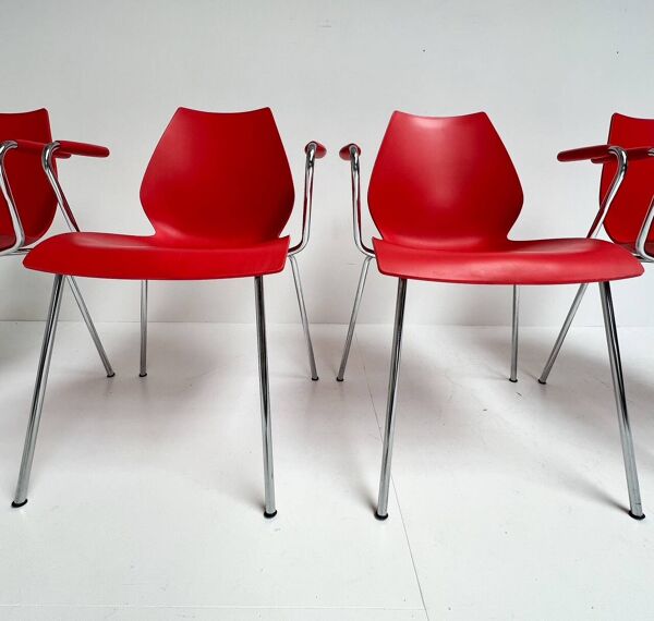 Ensemble de 4 chaises Maui Kartell par Vico Magistretti, années 1980