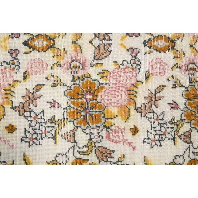 Vintage Turkish Oushak Handmade Wool Cotton Beige Area Rug 103x207