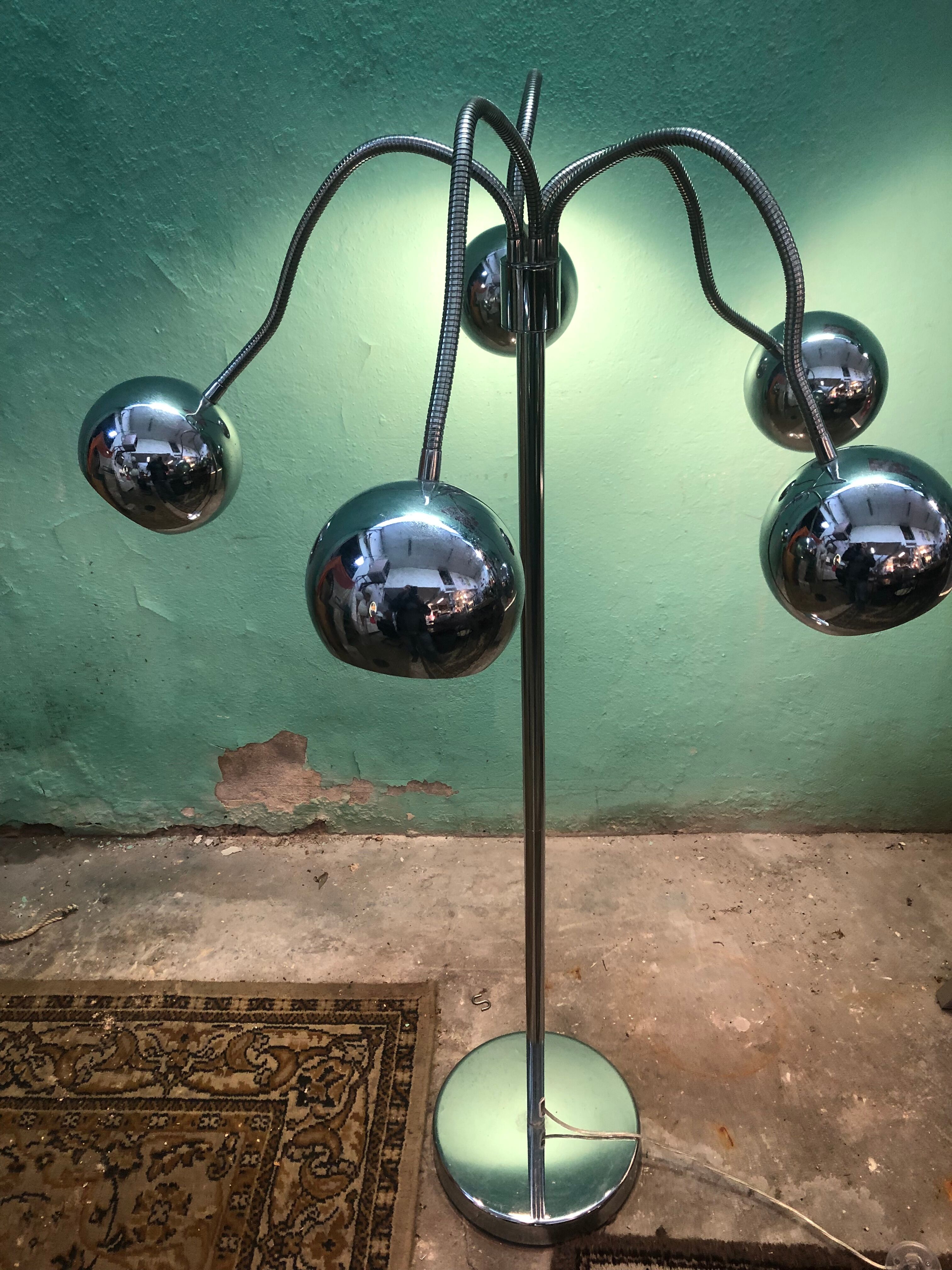 Design floor lamp from the 70s space age