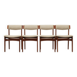 Set of four teak chairs, Danish design, 1960s, manufactured by N. & K. Bundgaard Rasmussen
