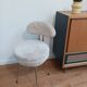 Vintage 1960s/70s Pelfran style chair – White faux fur & Metal