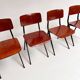 Set of 4 school chairs by Ynske Kooistra for Marko Holland, 1960s.