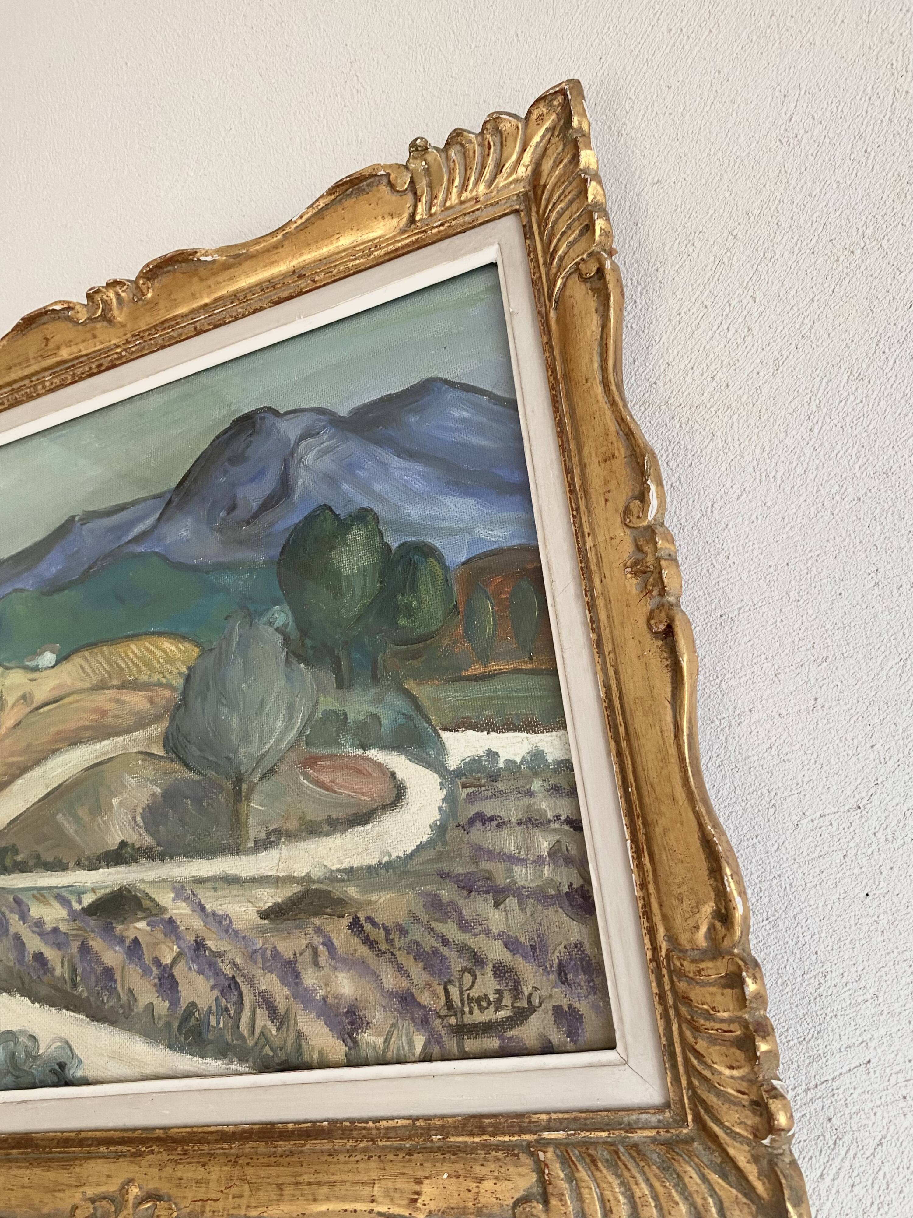 Provence oil from the 1950s under glass