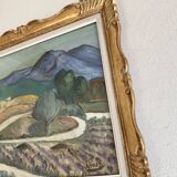 Provence oil from the 1950s under glass