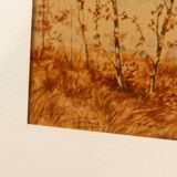 Pair of watercolors, animated landscapes, L. Meyer