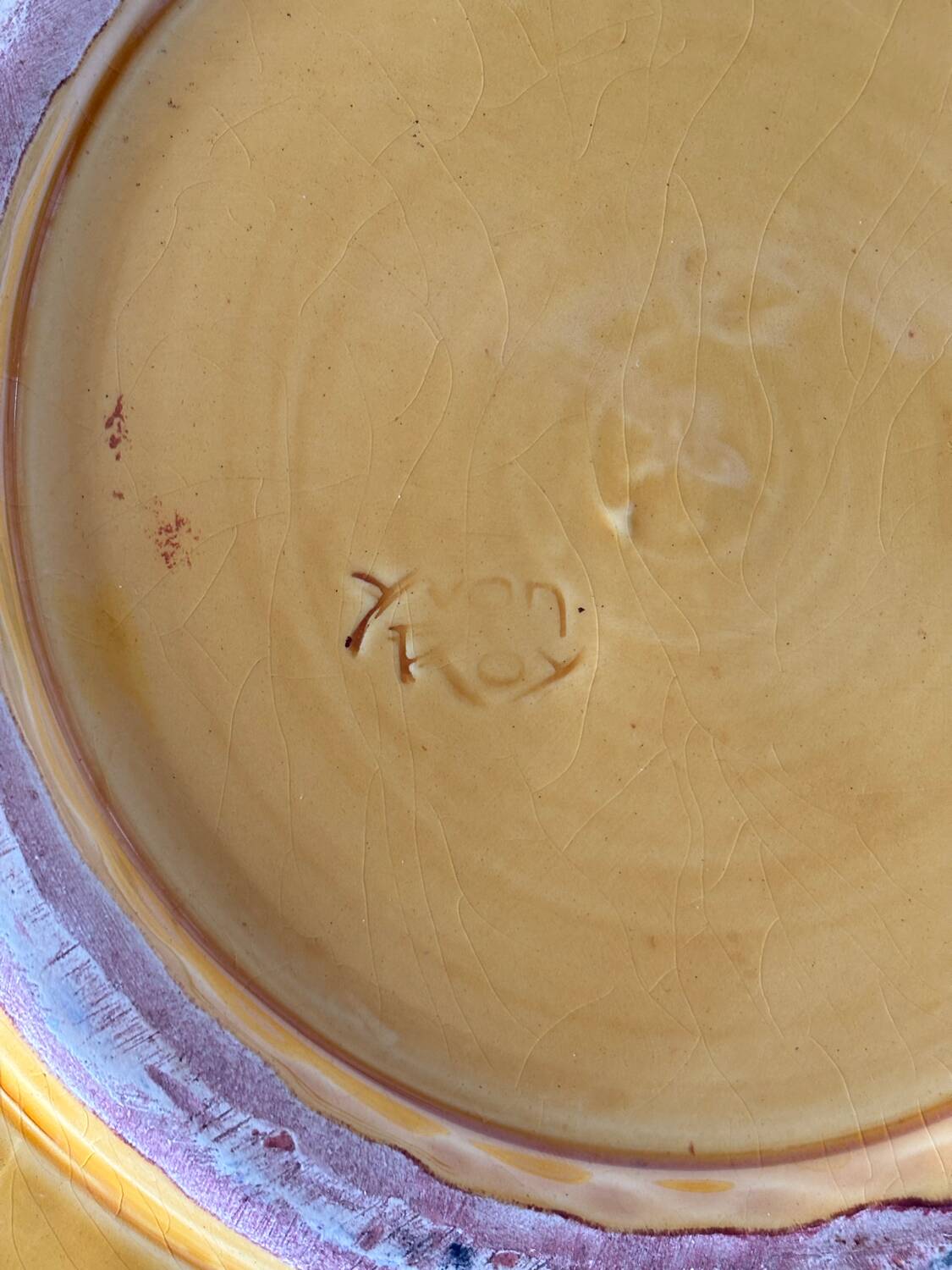 Bowl, ceramic plate by Yvon Roy, 1960s