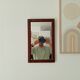Vintage rectangular mirror in solid wood