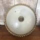 Old engraved glass ceiling light + vintage gold metal contour