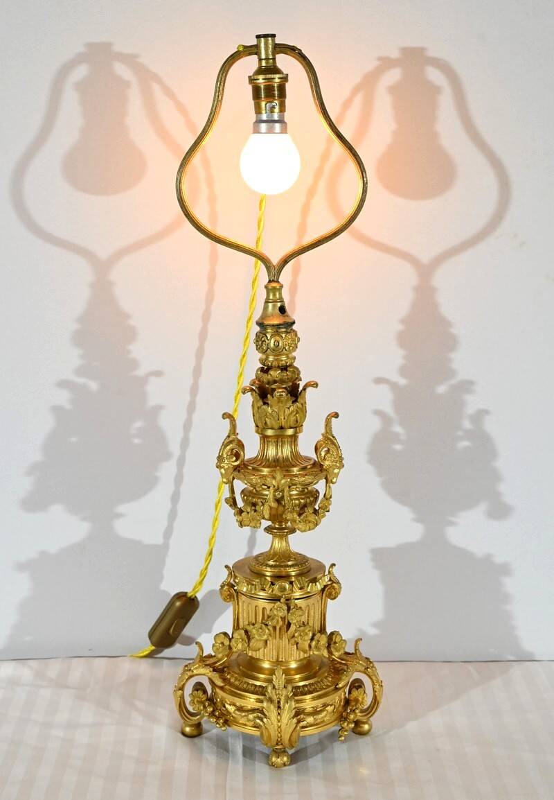 Lampe en Bronze Doré, époque Napoléon III – Milieu XIXe