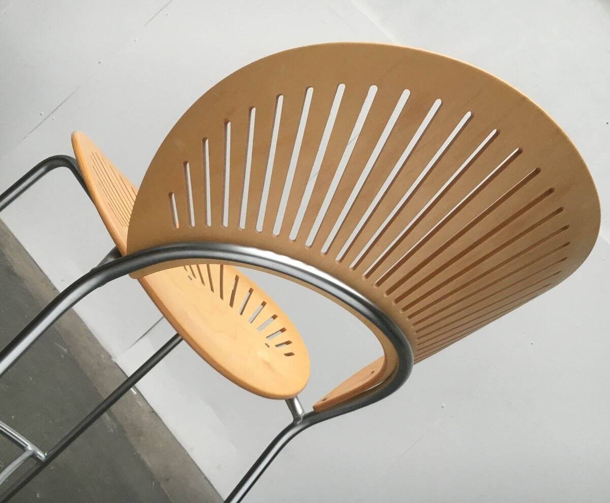 Trinidad stools and table by Nanna Ditzel for Fredericia, 1990s, set of 4.