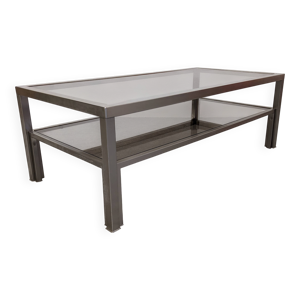 Table basse à 2 plateaux - verre