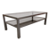 Table basse à 2 plateaux en inox brossé et verre fumé, France vers 1970