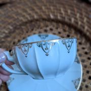 Vintage tea coffee service fine porcelain art deco gilded