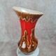 Large vintage vase signed Baudin 83 – red and brown enamelled