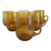 Verres chopes en verre soufflé ambré , années 70