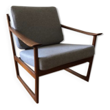 Danish FD130 armchair by Peter Hvidt & Orla Mølgaard-Nielsen for France & Søn, 1960