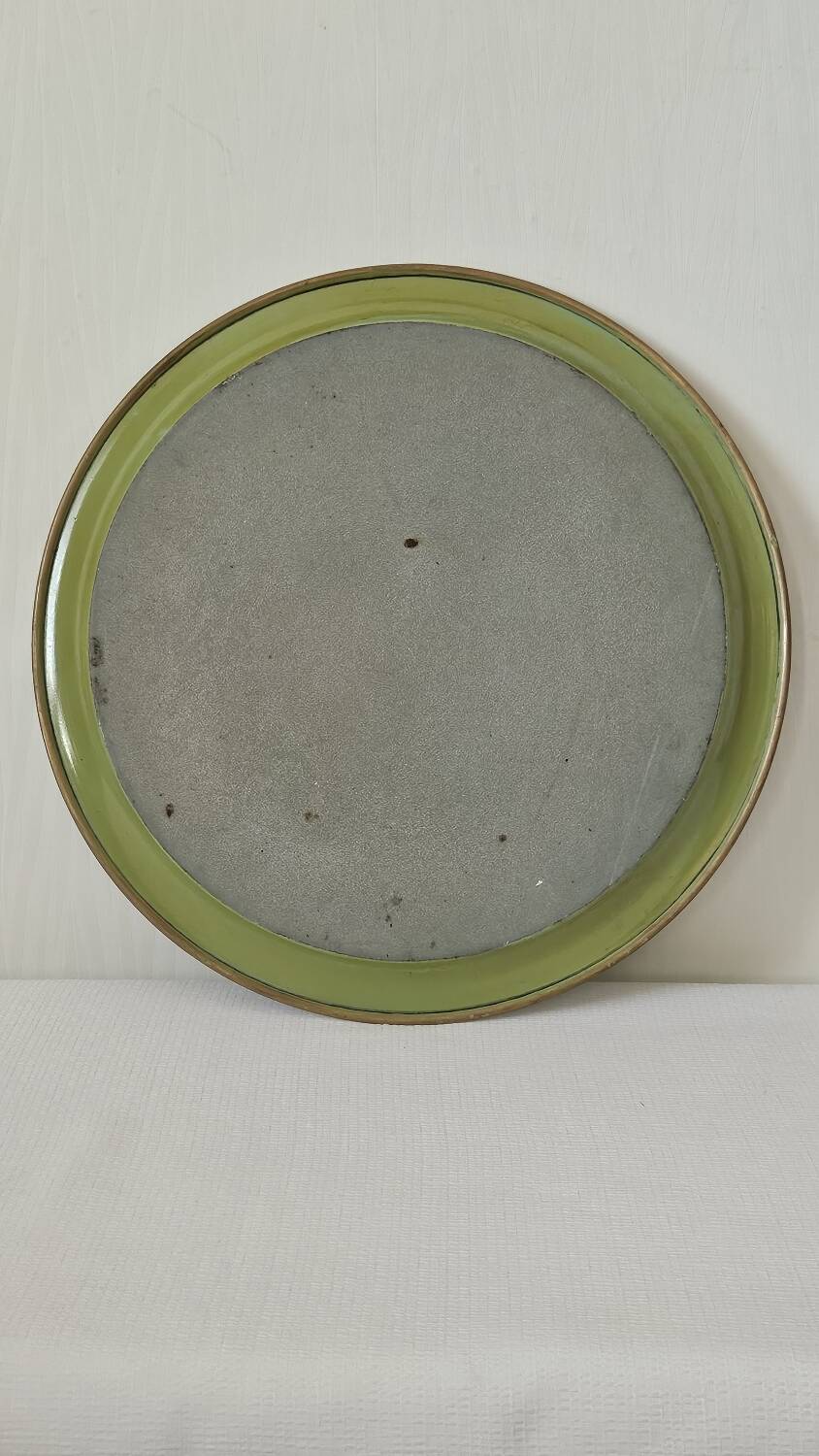 Round painted tin plateau Napoleon III