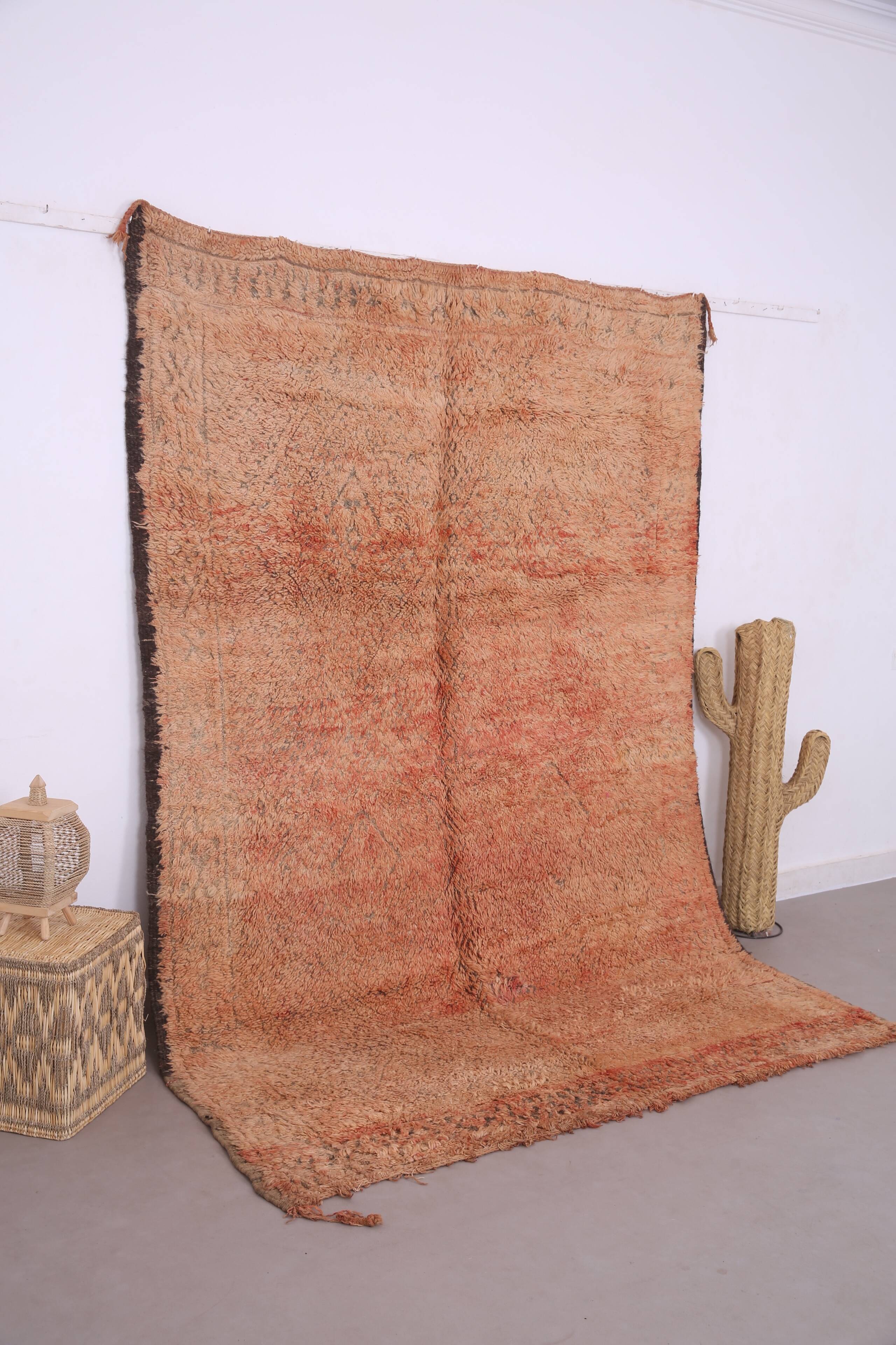 Peach Vintage Moroccan Rug 183 x 274 cm, Berber Wool Rug, Bohemian Rug