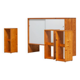 Swedish Mid-Century bar set made from solid pine 1970s