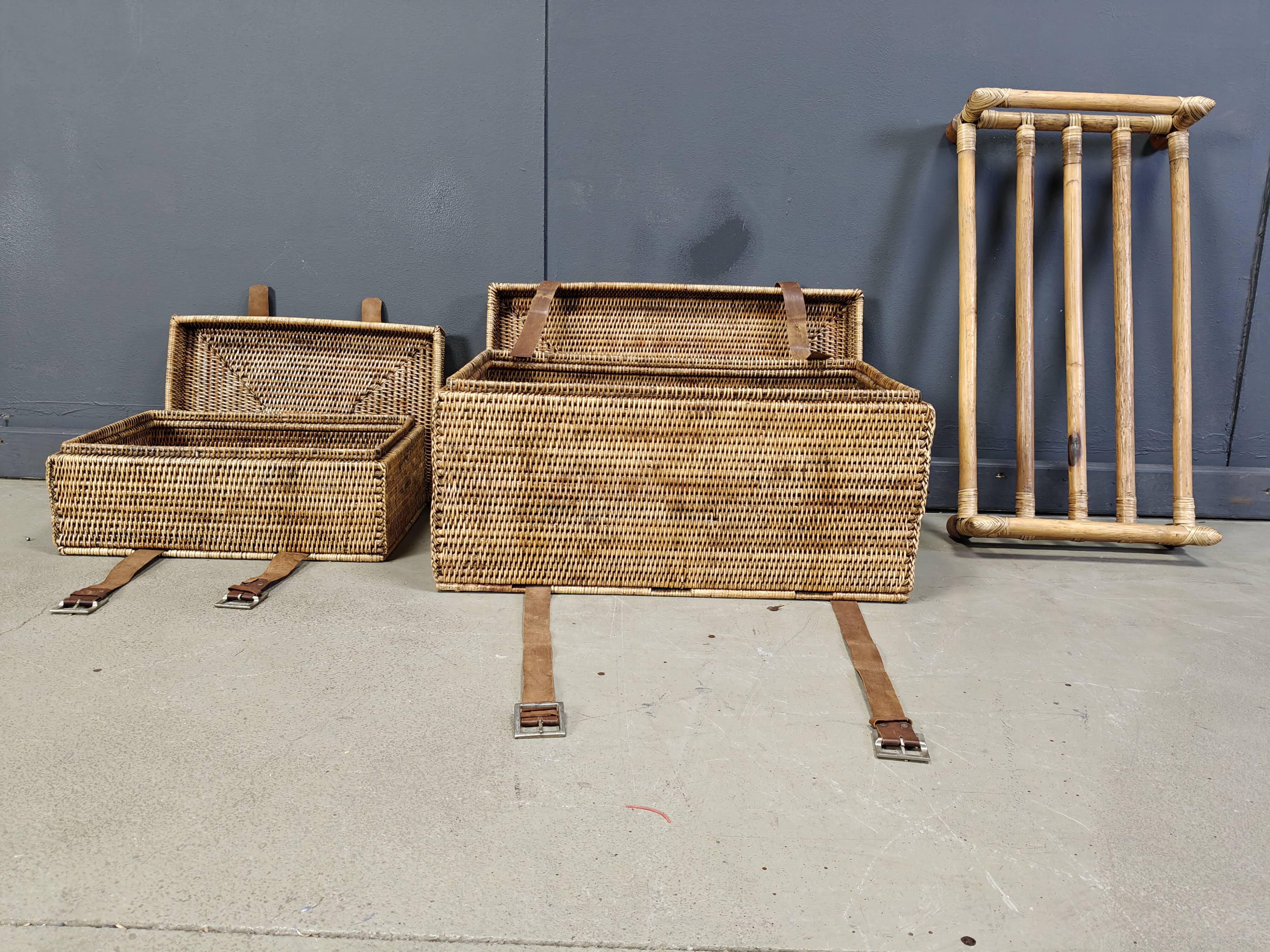 Vintage wicker trunks, set of 2 - 1970s