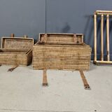 Vintage wicker trunks, set of 2 - 1970s