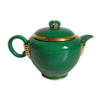 Théière art-déco barbotine de saint-clément numérotée